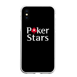 Чехол iPhone XS Max матовый Poker Stars, цвет: 3D-белый