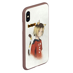 Чехол iPhone XS Max матовый Кенма Козуме Haikyuu!!, цвет: 3D-коричневый — фото 2