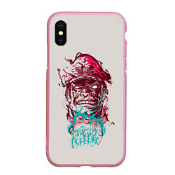 Чехол iPhone XS Max матовый Psycho Inferno, цвет: 3D-розовый