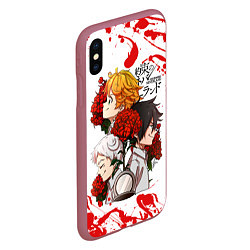 Чехол iPhone XS Max матовый Yakusoku no Neverland, цвет: 3D-малиновый — фото 2