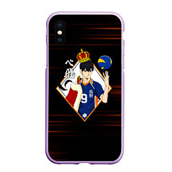 Чехол iPhone XS Max матовый Тобио Кагеяма король Haikyuu!!, цвет: 3D-сиреневый