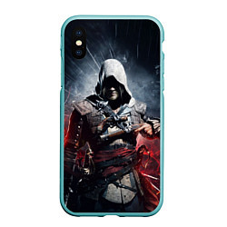 Чехол iPhone XS Max матовый Assassins Creed 4: Black Flag, цвет: 3D-мятный