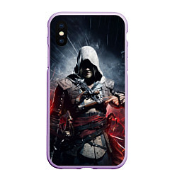 Чехол iPhone XS Max матовый Assassins Creed 4: Black Flag, цвет: 3D-сиреневый