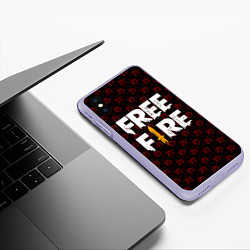 Чехол iPhone XS Max матовый FREEFIRE PATTERN GARENA Z, цвет: 3D-светло-сиреневый — фото 2