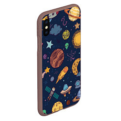 Чехол iPhone XS Max матовый Космический мир, цвет: 3D-коричневый — фото 2
