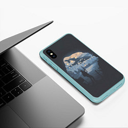 Чехол iPhone XS Max матовый Эбби с луком, цвет: 3D-мятный — фото 2