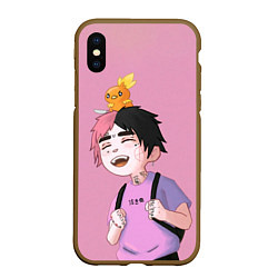 Чехол iPhone XS Max матовый Young Lil Peep, цвет: 3D-коричневый