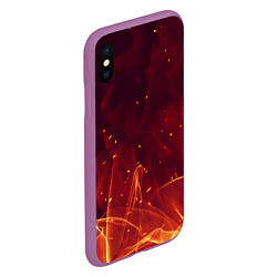 Чехол iPhone XS Max матовый ПЛАМЯ 3D, цвет: 3D-фиолетовый — фото 2