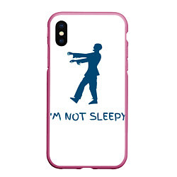 Чехол iPhone XS Max матовый Im not sleepy, цвет: 3D-малиновый