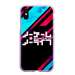 Чехол iPhone XS Max матовый NO GAME NO LIFE LOGO, цвет: 3D-сиреневый