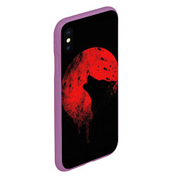 Чехол iPhone XS Max матовый Wolf 3D, цвет: 3D-фиолетовый — фото 2