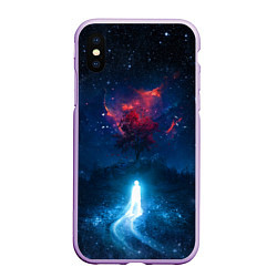 Чехол iPhone XS Max матовый Душа идущая в космос Soul space Z, цвет: 3D-сиреневый