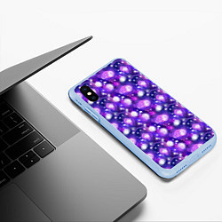 Чехол iPhone XS Max матовый Galaxy, цвет: 3D-голубой — фото 2