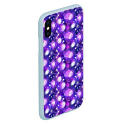 Чехол iPhone XS Max матовый Galaxy, цвет: 3D-голубой — фото 2