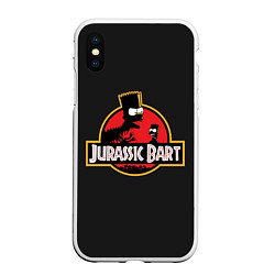 Чехол iPhone XS Max матовый Jurassic Bart, цвет: 3D-белый