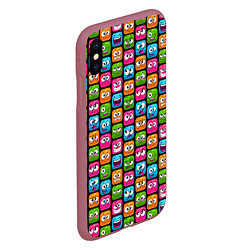 Чехол iPhone XS Max матовый Эмоции, цвет: 3D-малиновый — фото 2