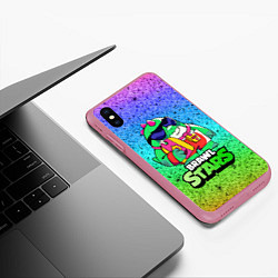 Чехол iPhone XS Max матовый Базз Buzz Brawl Stars, цвет: 3D-малиновый — фото 2