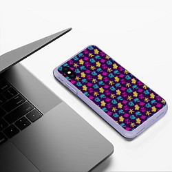 Чехол iPhone XS Max матовый Иероглифы, цвет: 3D-светло-сиреневый — фото 2