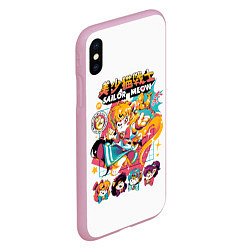 Чехол iPhone XS Max матовый Sailor Meow, цвет: 3D-розовый — фото 2