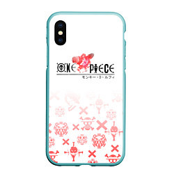 Чехол iPhone XS Max матовый One Piece резиновый Луффи
