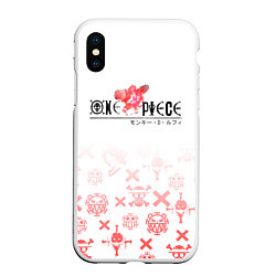 Чехол iPhone XS Max матовый One Piece резиновый Луффи