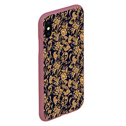 Чехол iPhone XS Max матовый Versace классические узоры, цвет: 3D-малиновый — фото 2