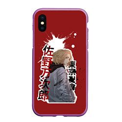 Чехол iPhone XS Max матовый Tokyo Revengers anime, цвет: 3D-фиолетовый