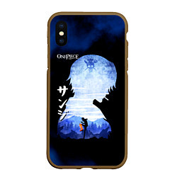 Чехол iPhone XS Max матовый Винсмок Санджи One Piece, цвет: 3D-коричневый