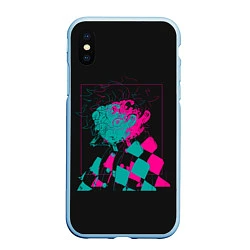 Чехол iPhone XS Max матовый Танджиро НЕОН, цвет: 3D-голубой
