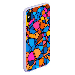 Чехол iPhone XS Max матовый Mosaic, цвет: 3D-светло-сиреневый — фото 2