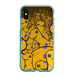 Чехол iPhone XS Max матовый Nessy, цвет: 3D-мятный