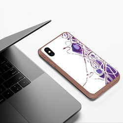 Чехол iPhone XS Max матовый Фиолетовые нити, цвет: 3D-коричневый — фото 2