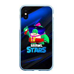 Чехол iPhone XS Max матовый Базз Buzz Brawl Stars, цвет: 3D-голубой