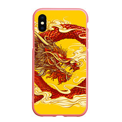 Чехол iPhone XS Max матовый Китайский Дракон, China Dragon