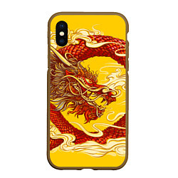 Чехол iPhone XS Max матовый Китайский Дракон, China Dragon