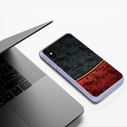 Чехол iPhone XS Max матовый Дорогой узор, цвет: 3D-светло-сиреневый — фото 2