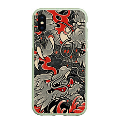 Чехол iPhone XS Max матовый Китайский Дракон, China Dragon