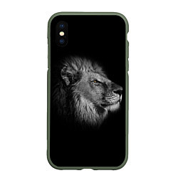 Чехол iPhone XS Max матовый Гордый лев, цвет: 3D-темно-зеленый