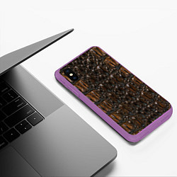 Чехол iPhone XS Max матовый Рептилоид, цвет: 3D-фиолетовый — фото 2