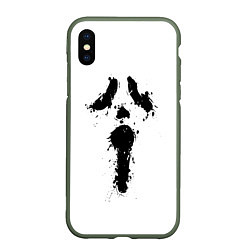 Чехол iPhone XS Max матовый Крик - Ghost Face, цвет: 3D-темно-зеленый