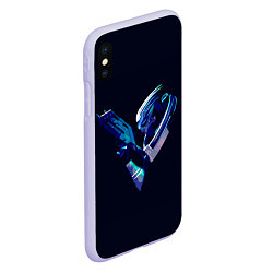 Чехол iPhone XS Max матовый Garrus whith gun, цвет: 3D-светло-сиреневый — фото 2