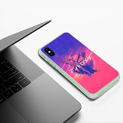 Чехол iPhone XS Max матовый Лиара, цвет: 3D-салатовый — фото 2
