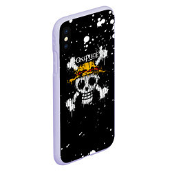 Чехол iPhone XS Max матовый Весылый Роджер One Piece, цвет: 3D-светло-сиреневый — фото 2