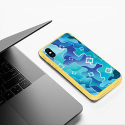 Чехол iPhone XS Max матовый Вода со льдом, цвет: 3D-желтый — фото 2