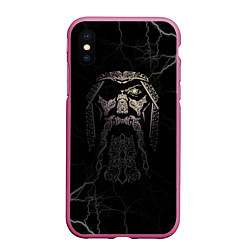 Чехол iPhone XS Max матовый Odin, цвет: 3D-малиновый