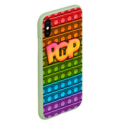 Чехол iPhone XS Max матовый POP it ПУПЫРКА, цвет: 3D-салатовый — фото 2