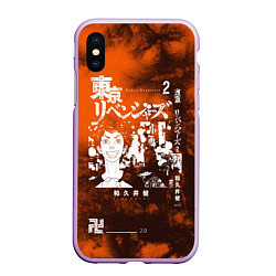 Чехол iPhone XS Max матовый Такэмити Tokyo Revengers, цвет: 3D-сиреневый
