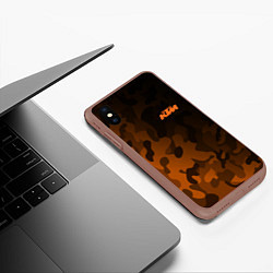 Чехол iPhone XS Max матовый KTM КТМ CAMO RACING, цвет: 3D-коричневый — фото 2