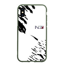 Чехол iPhone XS Max матовый MASS EFFECT ПОСЛЕДНИЙ БОЙ БЕЛ