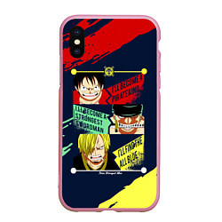 Чехол iPhone XS Max матовый Луффи, Зоро и Санджи One Piece